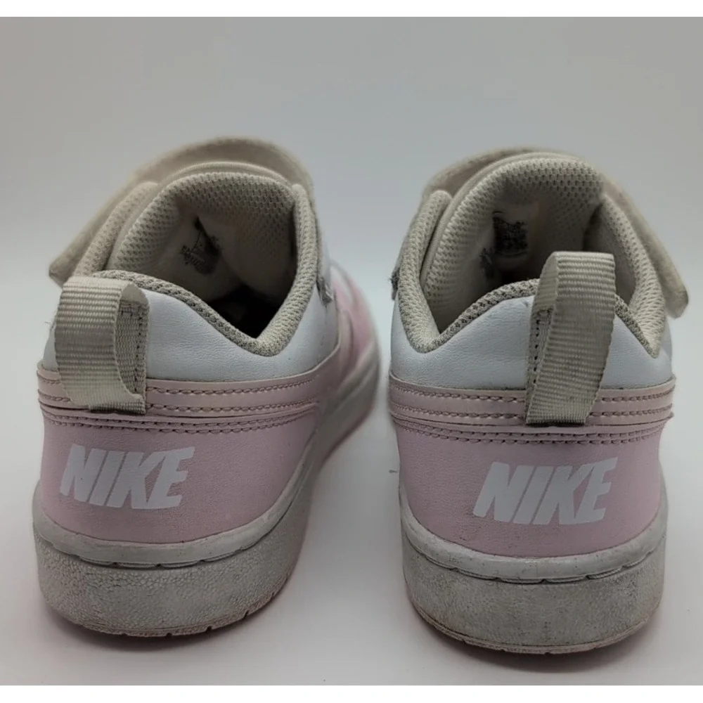 Nike Court Borough Low 2 White Pink Foam Youth Girls Size 2Y‎ Sneakers